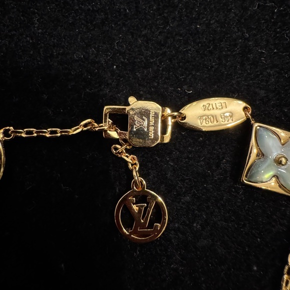 Louis Vuitton AU750 Gold and Silver Monogram Floral Bracelet